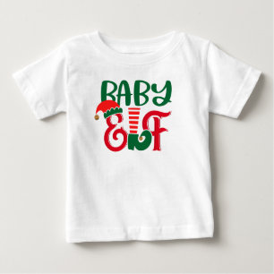 Camiseta Para Bebê Baby Elf de Natal