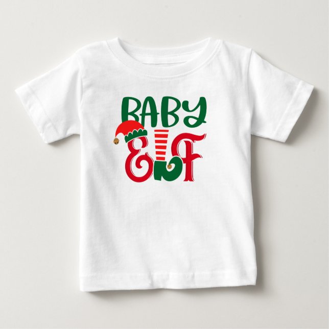 Camiseta Para Bebê Baby Elf de Natal (Frente)