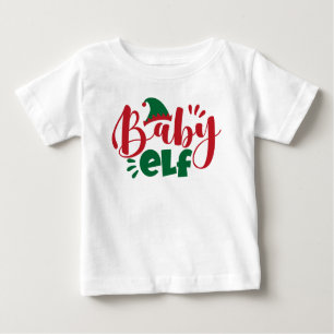 Camiseta Para Bebê Baby Elf de Natal