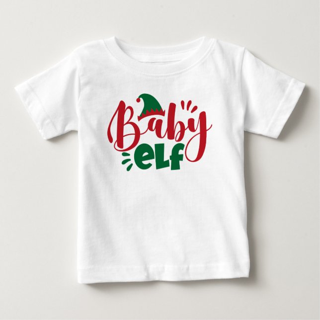 Camiseta Para Bebê Baby Elf de Natal (Frente)