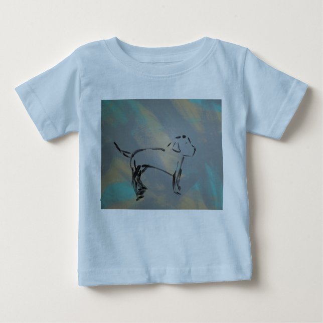 Camiseta Para Bebê Baby Fine Jersey Dog T-Shirt (Frente)