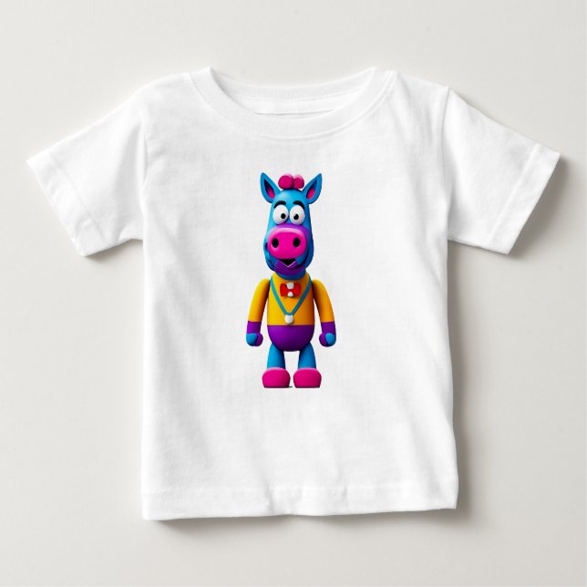 Camiseta Para Bebê Baby Fine Jersey Horse T-Shirt (Frente)