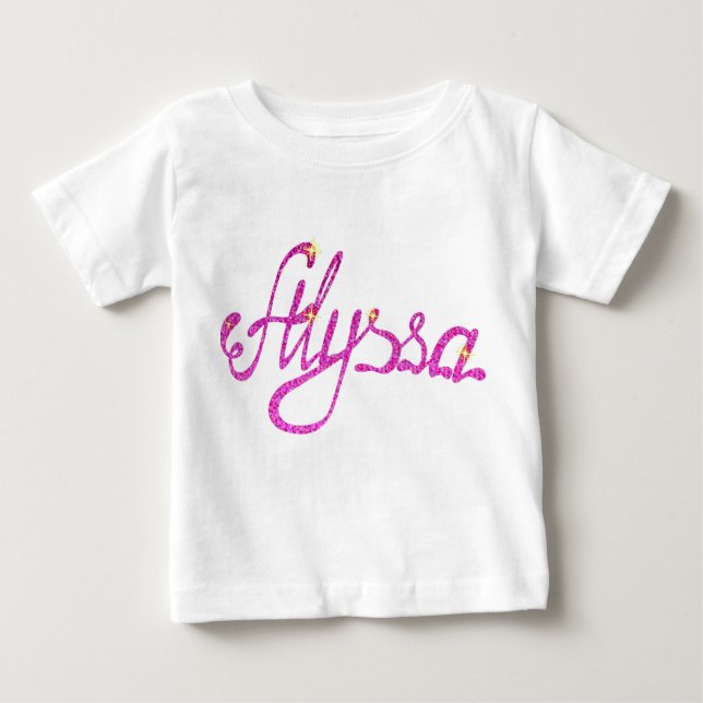 Camiseta Para Bebê Baby Fine Jersey T-Shirt Alyssa name (Frente)