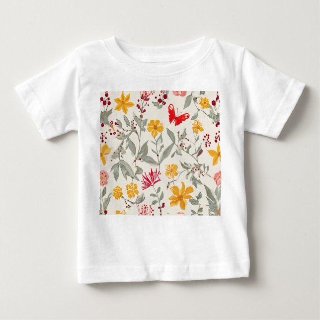 Camiseta Para Bebê Baby Flower Fine Jersey (Frente)