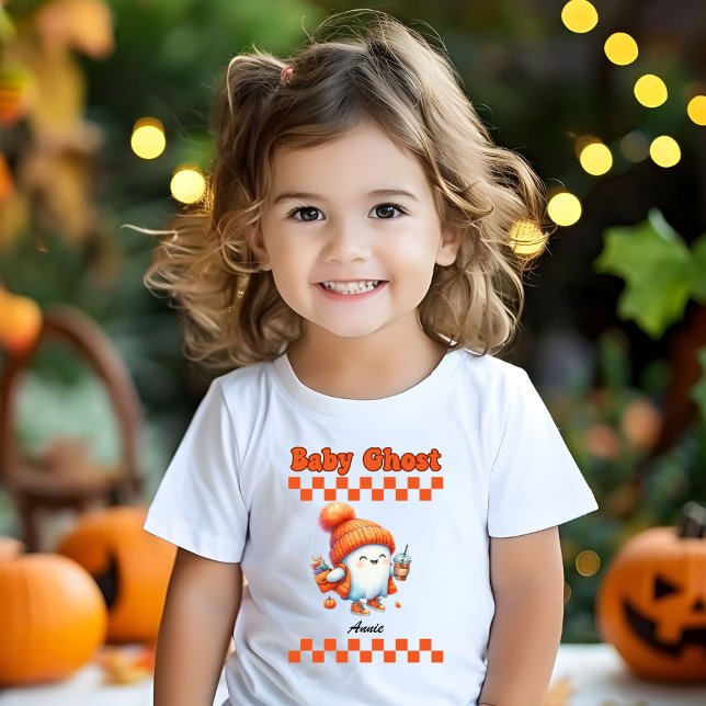 Camiseta Para Bebê Baby Ghost Personated Name Halloween Gift Design (Criador carregado)