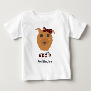 Camiseta Para Bebê Baby Girl Aggie Dog Maroon