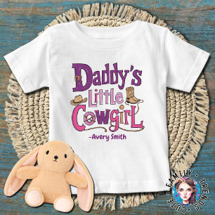 Camiseta Para Bebê Baby Girl Todler Pai Pequena Cowgirl