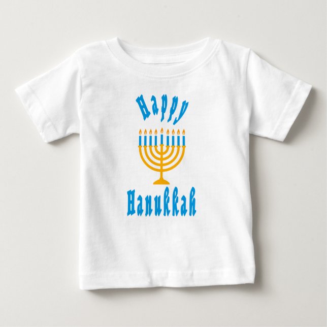 Camiseta Para Bebê Baby Hanukkah T-shirt (Frente)
