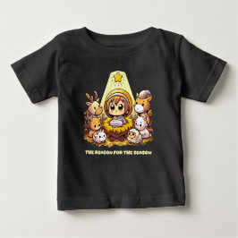 Camiseta Para Bebê Baby Jesus: Chibi Nativity