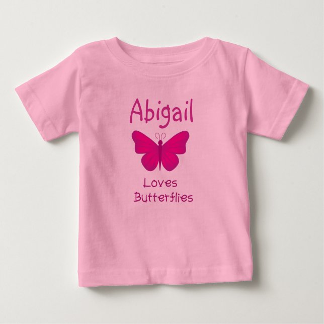 Camiseta Para Bebê Baby loves Butterflies! (Frente)