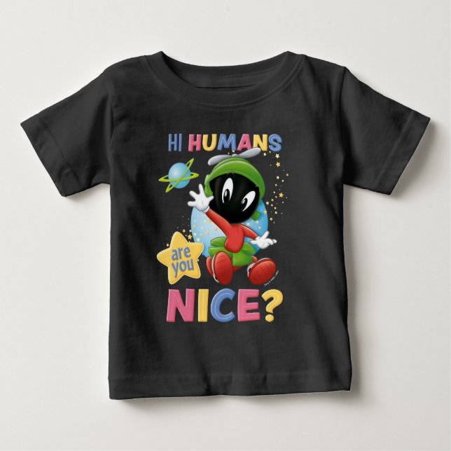 Camiseta Para Bebê Baby MARVIN THE MARTIAN™| Hi Humans (Frente)