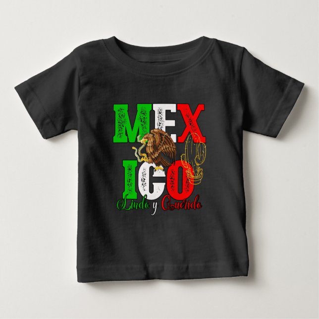Camiseta Para Bebê Baby Mexico Eagle shirt (Frente)