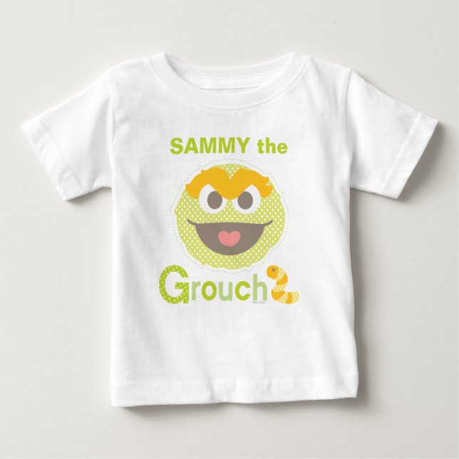 Camiseta Para Bebê Baby Oscar Grouchy | Adicione seu nome (Frente)