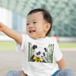 Camiseta Para Bebê Baby Panda Gênero Neutro