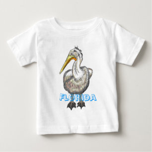 Camiseta Para Bebê Baby Pelican Florida Shirt