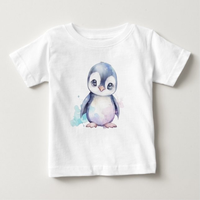 Camiseta Para Bebê Baby Penguin (Frente)