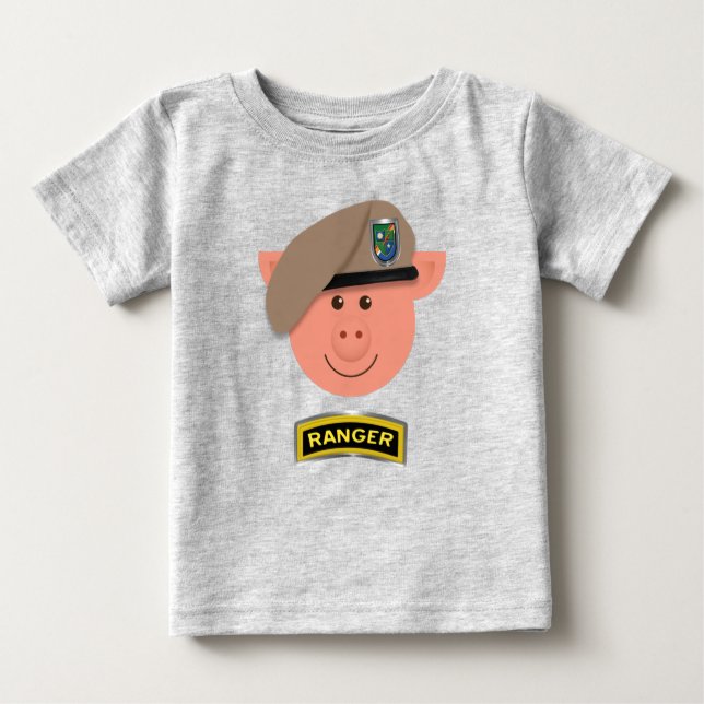 Camiseta Para Bebê Baby Piglet Ranger (Frente)