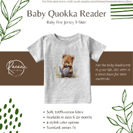 Camiseta Para Bebê Baby Quokka Leitor Baby T-Shirt