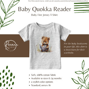 Camiseta Para Bebê Baby Quokka Reader Baby T-Shirt