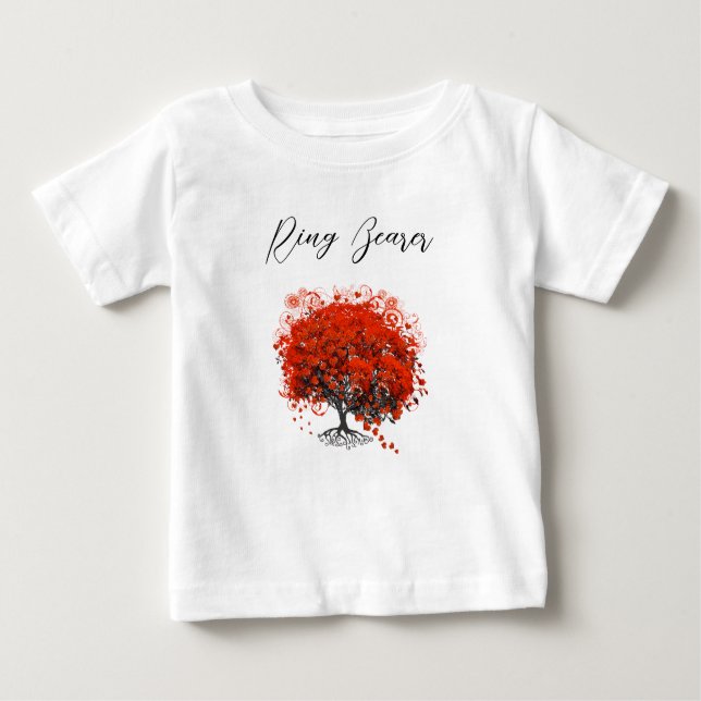 Camiseta Para Bebê Baby Red Tree Weds T-Shirts Romper (Frente)
