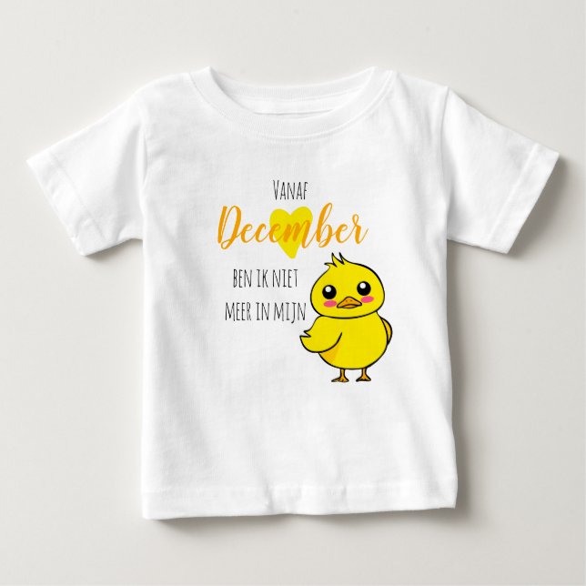 Camiseta Para Bebê Baby Revela Niet meer em mijn eendje schattig (Frente)