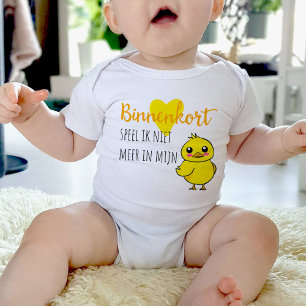 Camiseta Para Bebê Baby Revela Niet meer em mijn eendje schattig