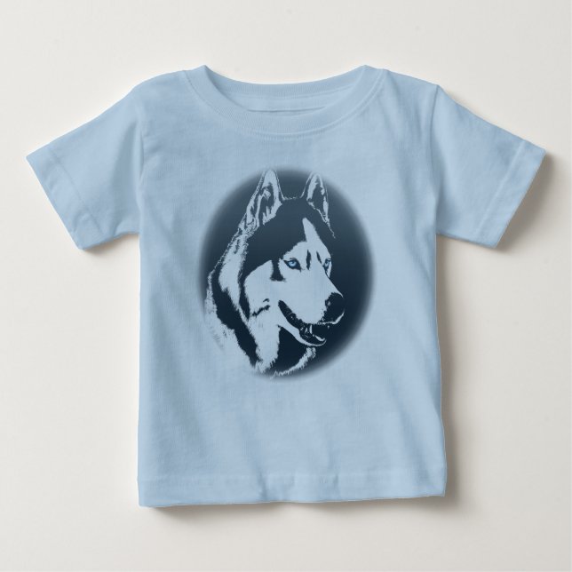 Camiseta Para Bebê Baby Rouco Romper Siberian Husky Puppy Romper (Frente)