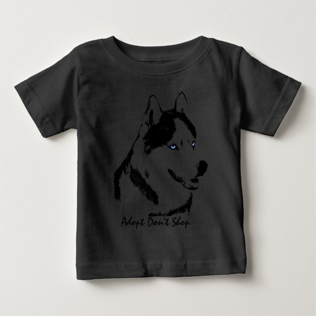 Camiseta Para Bebê Baby Rouco Shirt Sled Dog Baby Baseball Jersey (Frente)