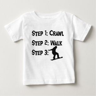 Camiseta Para Bebê Baby Steps Snowboard t-shirt