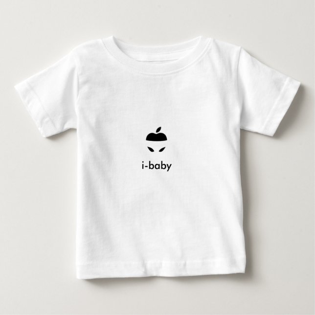 Camiseta Para Bebê baby_steve_apple_logo, eu-bebê (Frente)