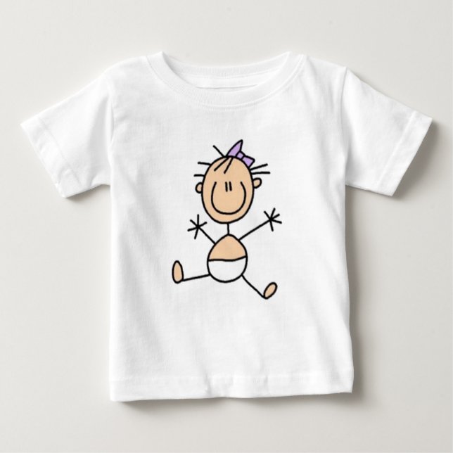 Camiseta Para Bebê Baby Stick Figura (Frente)