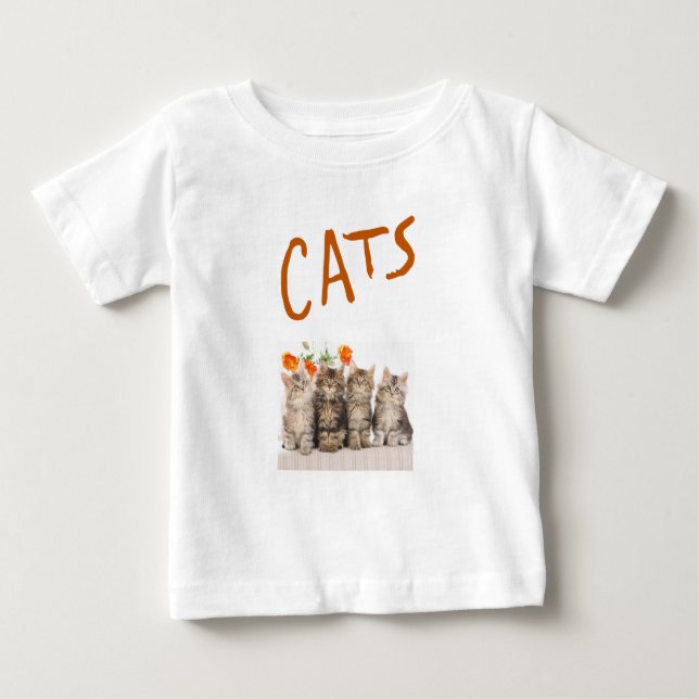 Camiseta Para Bebê Baby T-Shirt Cat (Frente)