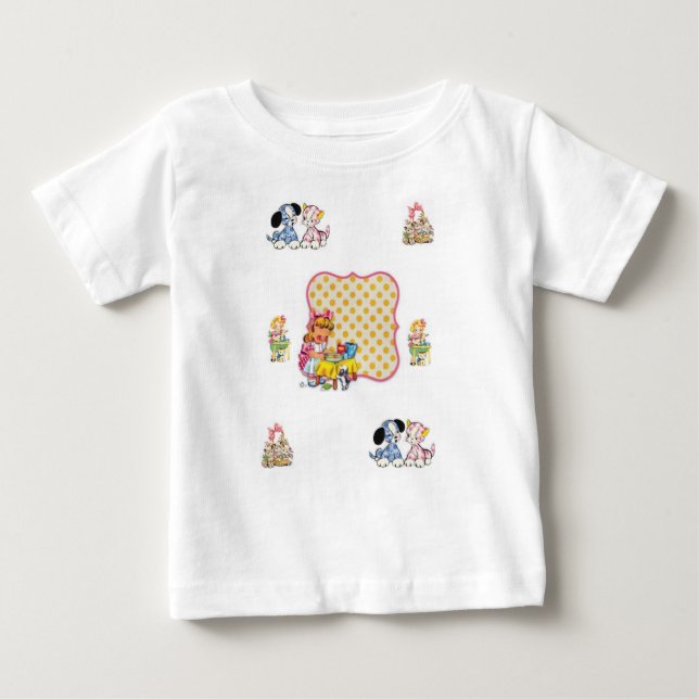 Camiseta Para Bebê Baby T-Shirt Cat (Frente)