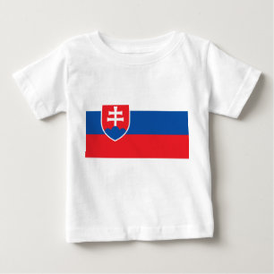 Camiseta Para Bebê Baby T-Shirt com bandeira da Eslováquia