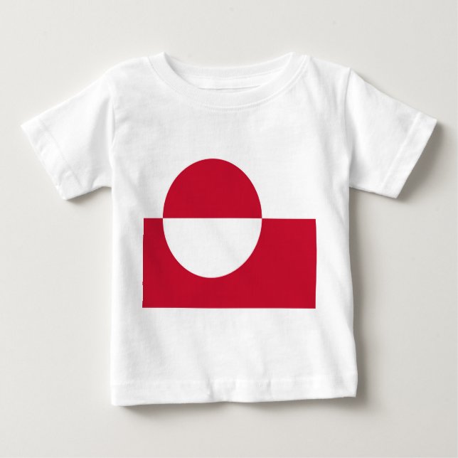 Camiseta Para Bebê Baby T-Shirt com bandeira da Groenlândia (Frente)