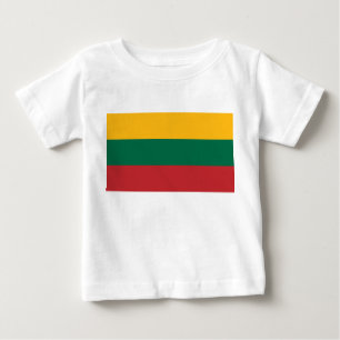 Camiseta Para Bebê Baby T-Shirt com bandeira da Lituânia