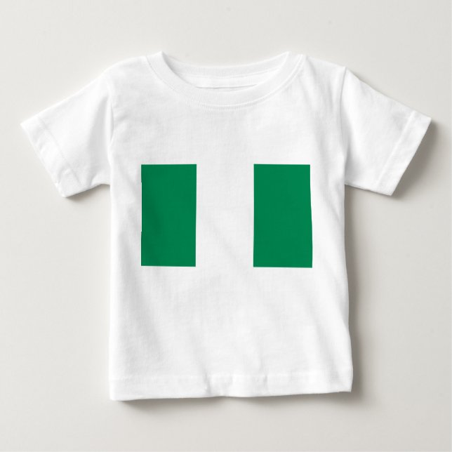 Camiseta Para Bebê Baby T-Shirt com bandeira da Nigéria (Frente)