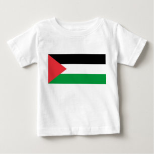 Camiseta Para Bebê Baby T-Shirt com Bandeira da Palestina