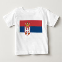 Baby T-Shirt com bandeira da Sérvia