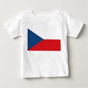 Camiseta Para Bebê Baby T-Shirt com bandeira da Tchecia