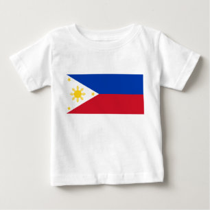 Camiseta Para Bebê Baby T-Shirt com bandeira das Filipinas