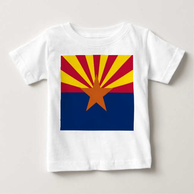 Camiseta Para Bebê Baby T-Shirt com bandeira de Arizona, EUA (Frente)