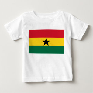 Camiseta Para Bebê Baby T-Shirt com bandeira de Gana