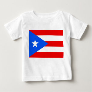 Camiseta Para Bebê Baby T Shirt com Bandeira de Porto Rico, EUA