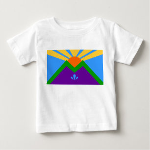 Camiseta Para Bebê Baby T-Shirt com bandeira de Primavera Manitou