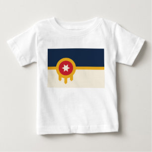 Camiseta Para Bebê Baby T-Shirt com bandeira de Tulsa, Oklahoma