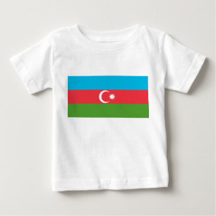 Camiseta Para Bebê Baby T-Shirt com bandeira do Azerbaijão