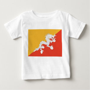 Camiseta Para Bebê Baby T-Shirt com Bandeira do Butão