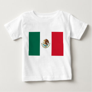 Camiseta Para Bebê Baby T-Shirt com Bandeira do México
