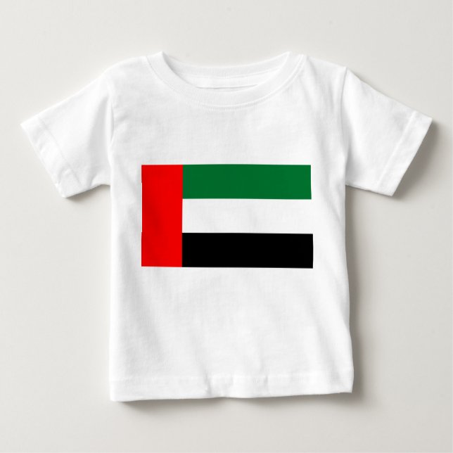 Camiseta Para Bebê Baby T-Shirt com bandeira dos Emirados Árabes Unid (Frente)
